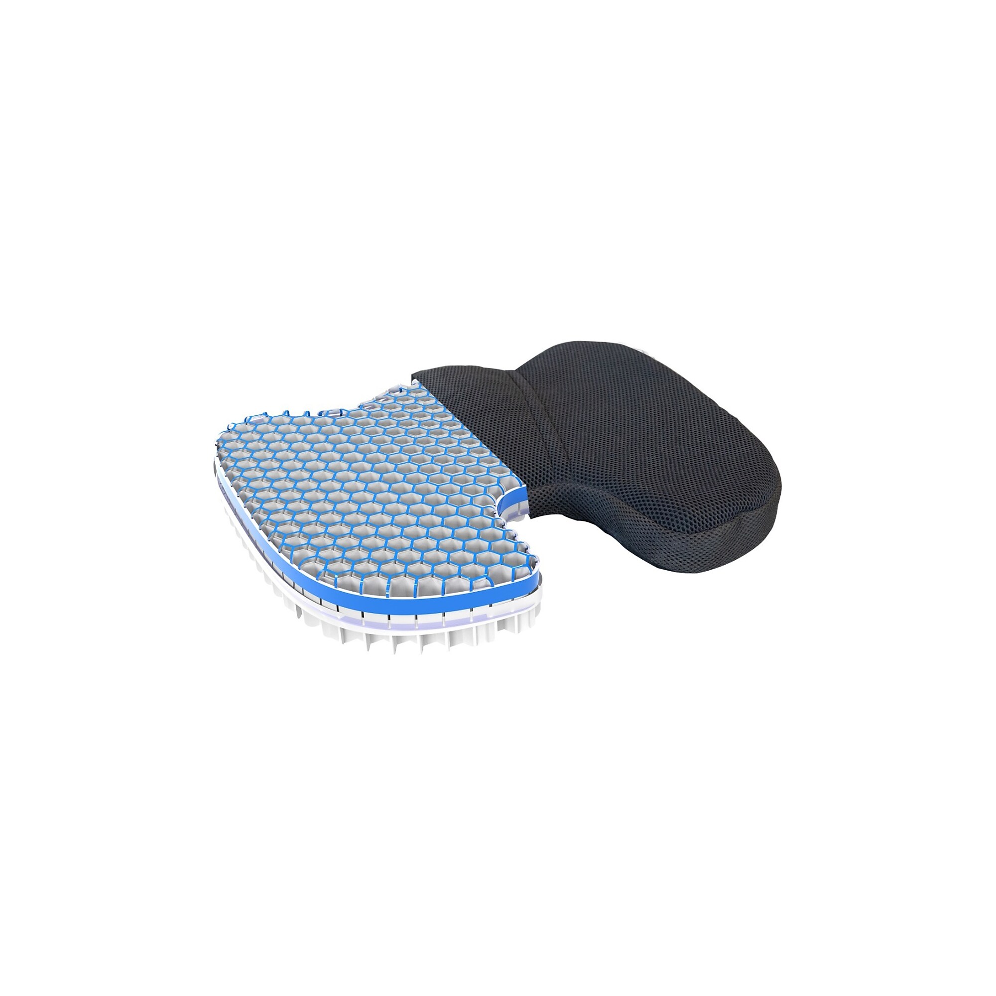 Luxor TPE Gel/Polyester Ergonomic Chair Cushion, Black/Sky Blue (CSZZ001) Sansujyuku sansujyuku.com