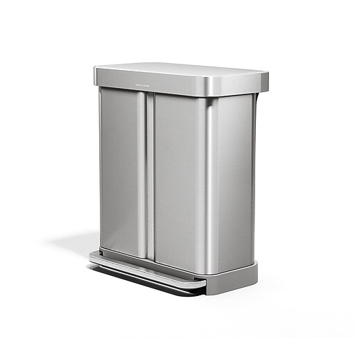 simplehuman Stainless Steel Dual Compartment Trash & Recycling