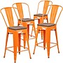 Flash Furniture Lily Contemporary Metal Vertical Back Counter Height Stool, Orange, 4-Pieces/Pack (4CH3132024GBORW)~#|#~920C58DF-36C0-4557-9A4A12CDC96E34C3_sc7
