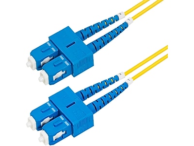 StarTech 1m (3.3ft) SC to SC (UPC) Duplex OS2 Single Mode Fiber Optic Cable, 9/125, Yellow (SMDOS2SCSC1M)