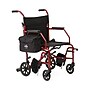 Medline Transport Wheelchair, Fixed Full Length Arms, Burgundy (MDS808200WAT)~#|#~921F945D-745E-42D7-8EE86708373622D0_sc7