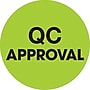 Tape Logic "QC Approval" Label, 2" Dia., Fluorescent Green, 500/Roll (DL1255)~#|#~92223683-A7FF-4FD1-97D937F58D7149C6_sc7