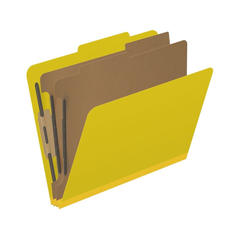 Medical Arts Press Pressboard Classification Folder, 2 Dividers, 2" Expansion, Letter Size, Yellow, 10/Box (DV-T42-26-3YLW) image 1
