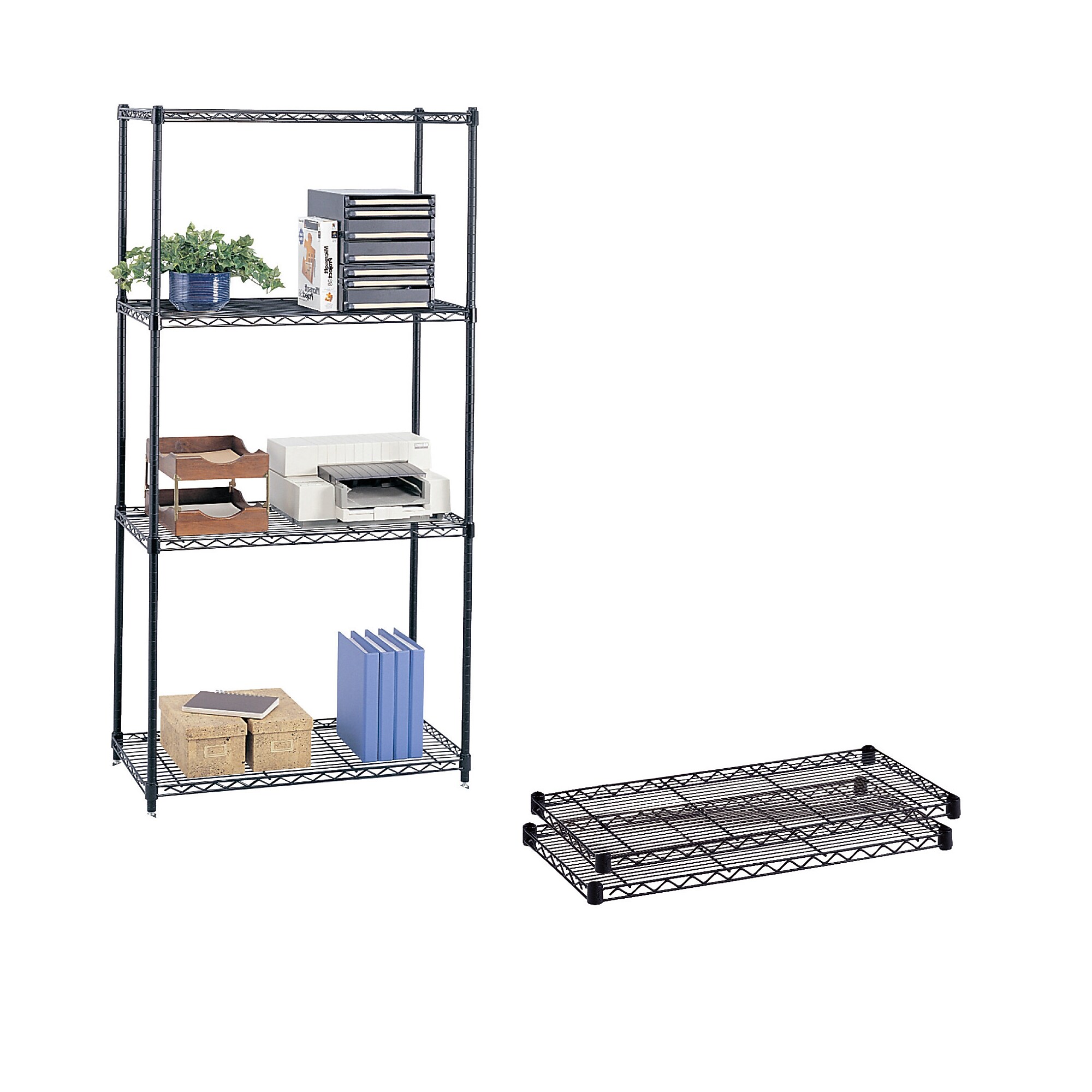 Safco Commercial Extra 2-Shelf Metal Shelf, 36″, Black (5243BL) Sansujyuku sansujyuku.com