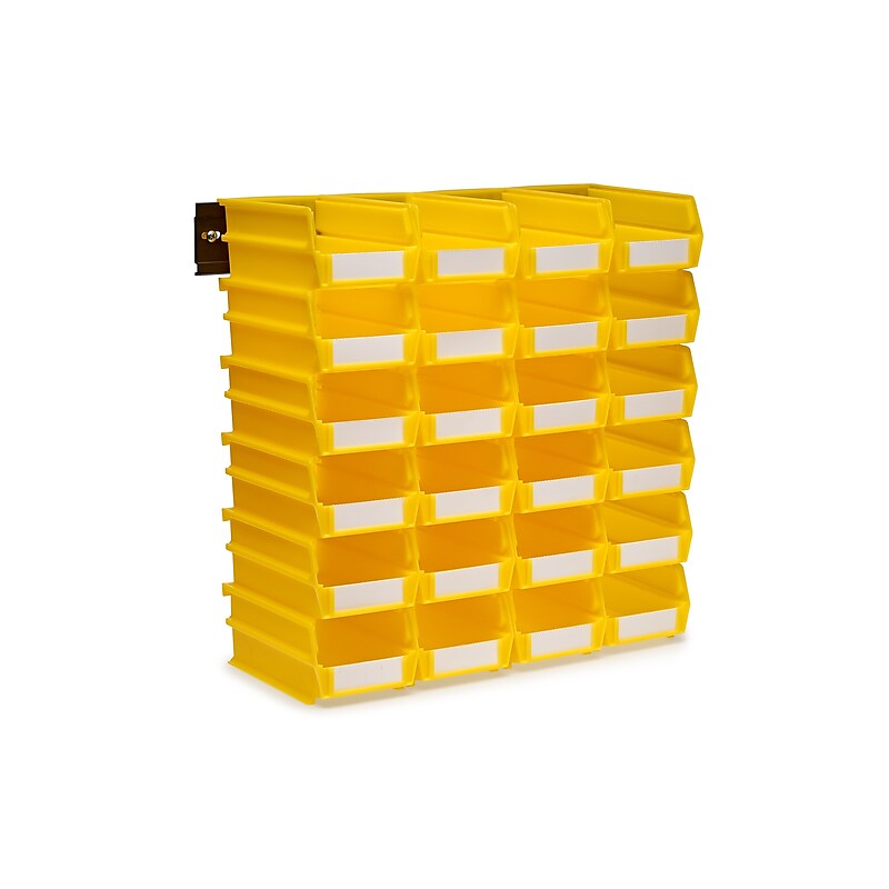 Triton Products LocBin Stackable Storage Bin, 3" x 4.12"x 7.37", Yellow, 24/Pack (3-220YWS) image 1