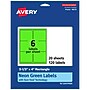 Avery Laser/Inkjet Multipurpose Rectangle Labels, 3-1/3" x 4", Neon Green, 120/Pack (94215)~#|#~92398ED8-2989-4BBE-94D990BF6D2B1E11_sc7