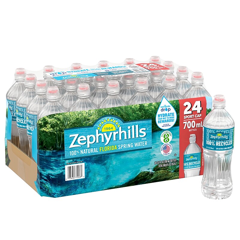 Zephyrhills Sport Cap 100% Natural Spring Water, 23.7 oz., 24/Carton (12087206) image 1