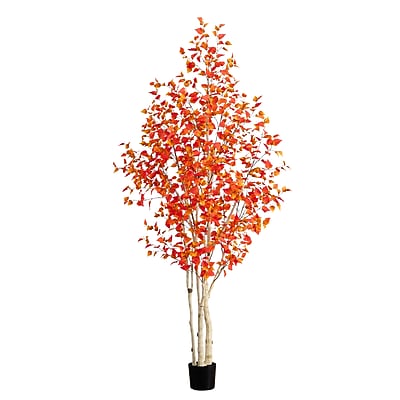 Nearly Natural 9' Autumn Birch Artificial Fall Tree