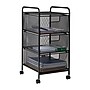 Mind Reader 3-Removable Drawer Multi-Purpose Rolling Storage Cart with Wheels, Metal, Black (3VERTM-BLK)~#|#~924C33BA-E446-4BDA-93E59DDC953D8C28_sc7