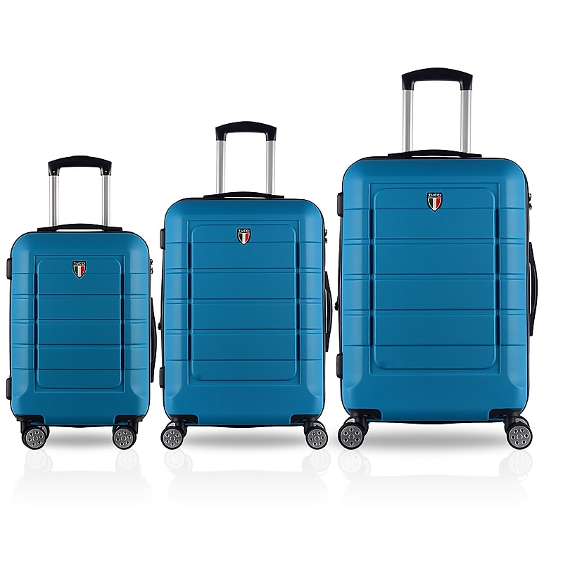 TUCCI 3-Piece Hardside Spinner Carry-On Luggage Set, TSA Checkpoint Friendly, Blue (T0273-03PC-BLU) image 1