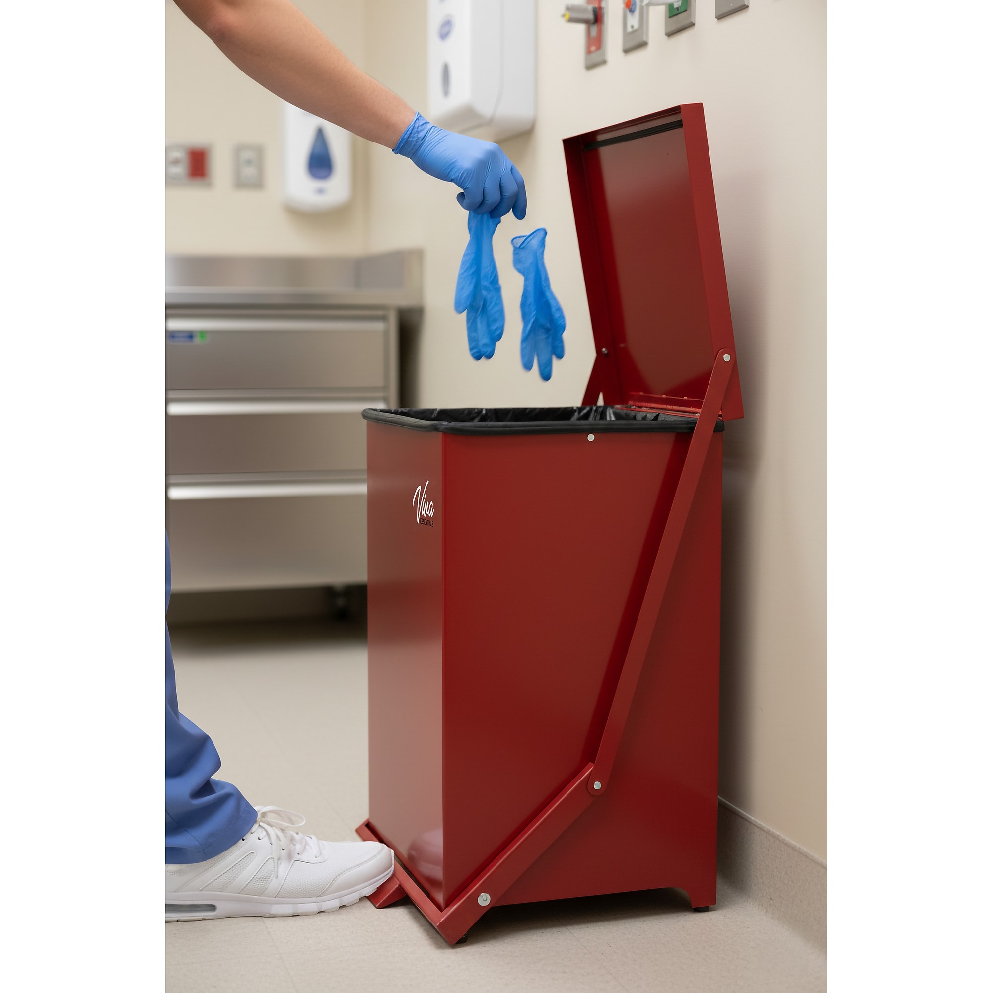 Viva Comfort Biohazard Steel Step-On Trash Can, 13 Gallon, Red (99213RMK) Sansujyuku sansujyuku.com