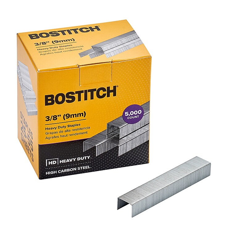 Bostitch 3/8" Length High Capacity Staples, Full Strip, 5000/Box (SB351/2-5M) image 1