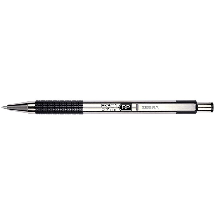 Zebra F-301 Retractable Ballpoint Pen, Fine Point, 0.7mm