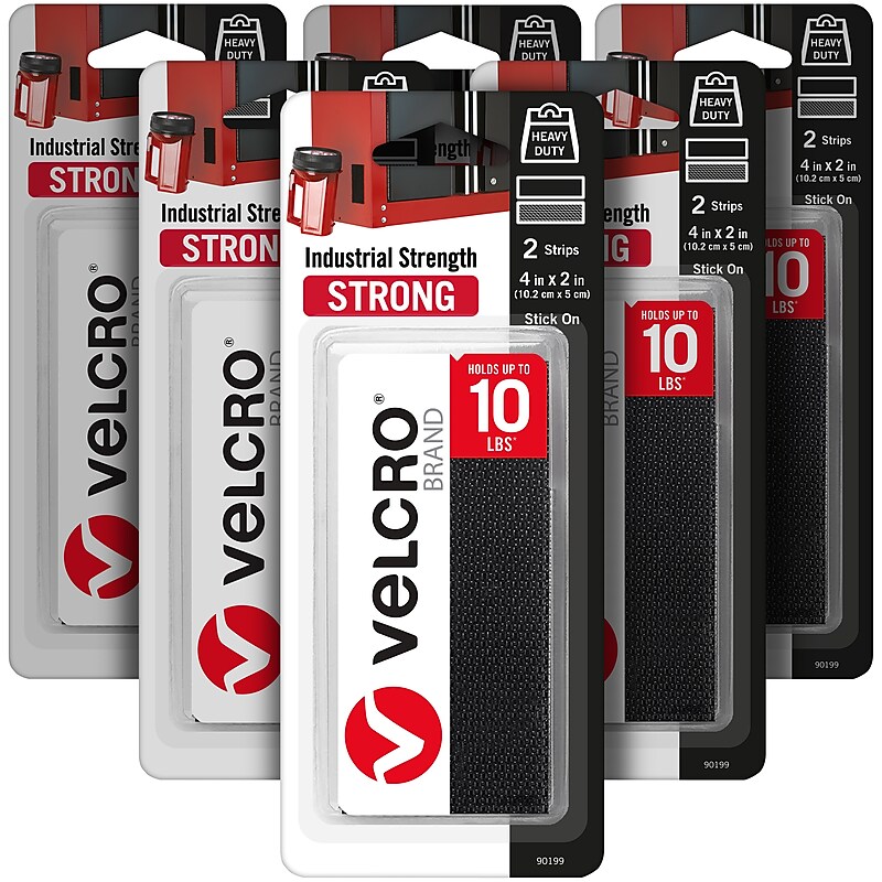 VELCRO® Industrial Strength Fastener 4 In. X 2 In. Black Strips Set Of 2 [Pack Of 6] (6PK-90199) image 1