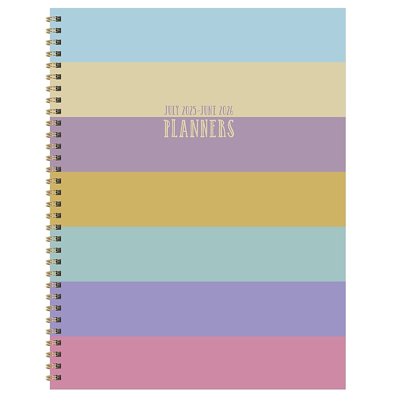 2025-2026 TF Publishing Striped Down 9" x 11" Academic Year Weekly & Monthly Planner, Paperboard Cover, Multicolored (AY26-9706) image 1