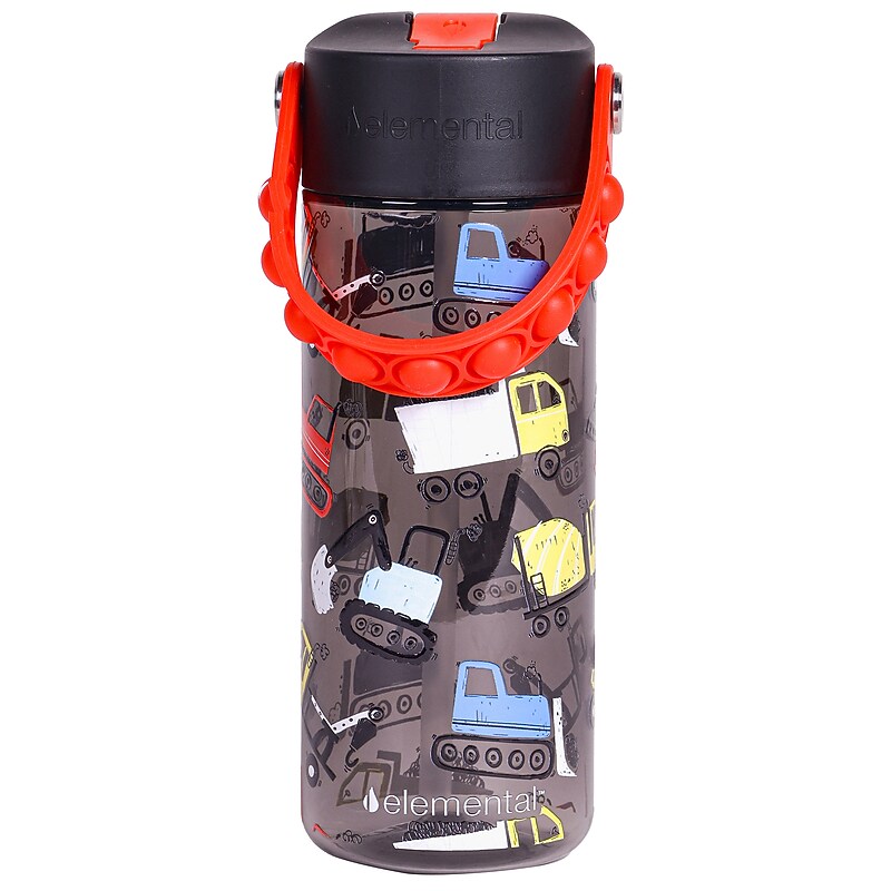 Elemental Splash Pop Plastic Water Bottle, 18 oz., Construction (EMLETR18CN9P) image 1