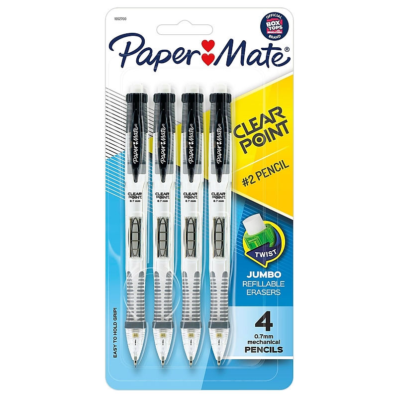 Paper Mate Clearpoint Mechanical Pencil, 0.7mm, #2 Hard Lead, 4/Pack (1952700) image 1