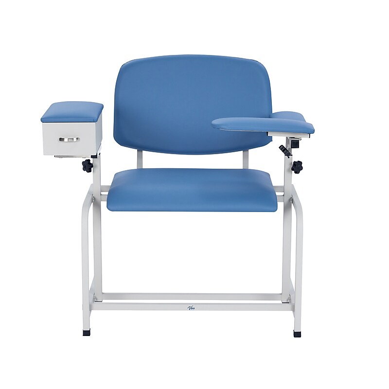 Viva Comfort Wide Adjustable Bariatric Phlebotomy Blood Drawing Chair, 500 lbs. Capacity, Blue (ADI997-01D-BLU-HD-MK) image 1