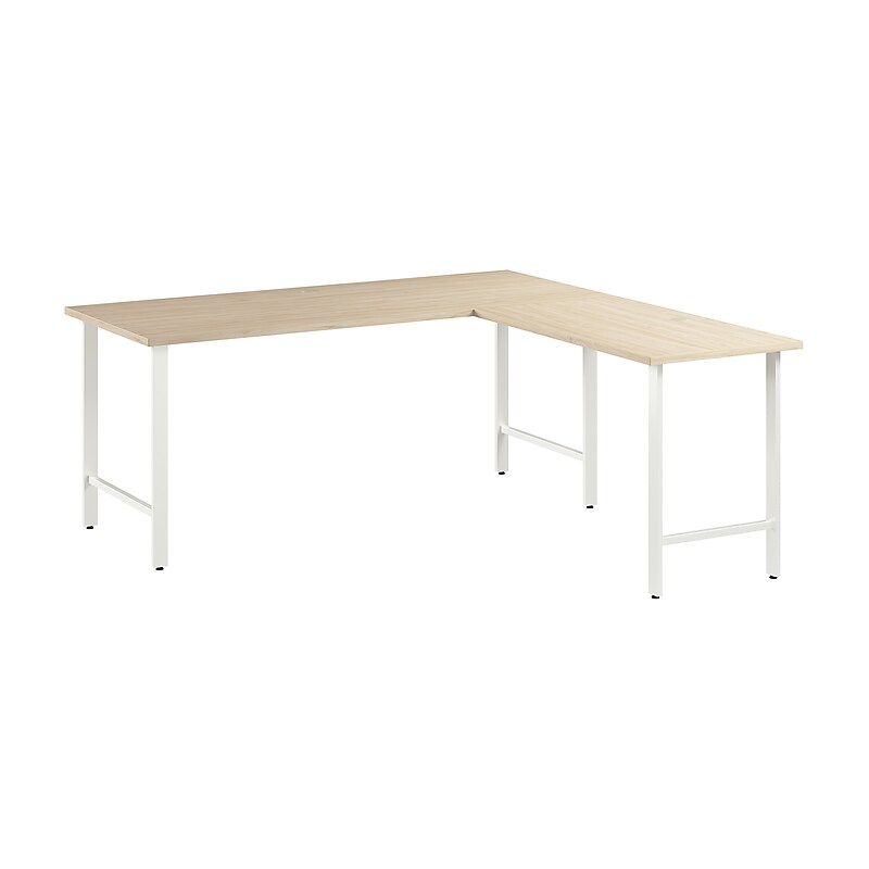 Bush Business Furniture Hustle 72"W L Shaped Computer Desk with Metal Legs, Natural Elm (HUS001NE) image 1