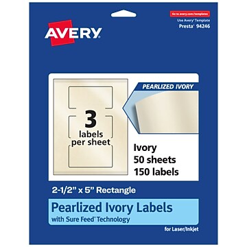Multipurpose White Labels - 1600 Pack For Laser & Inkjet Printers, 105x35mm, 16 Per Sheet