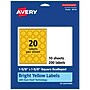 Avery Square Scalloped Laser/Inkjet Multipurpose Labels, 1-5/8" x 1-5/8", Bright Yellow (200/Pack)~#|#~92845AD9-229F-4D5F-BB5A56B0EB9CD291_sc7