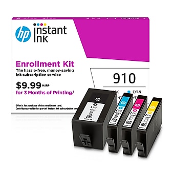 HP 910 Black & Color Instant Ink Cartridges with 3 Months of Instant Ink Subscription: ink auto-delivery only when you need it