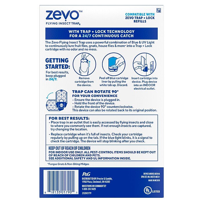 Zevo Flying Insect Trap for Multiple Pests (01790) | Staples