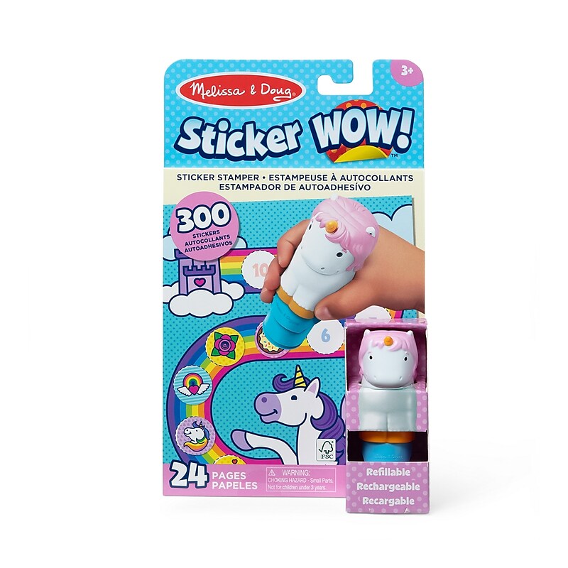 Melissa & Doug Sticker WOW! Activity Pad and Sticker Stamper, Unicorn (32013) image 1