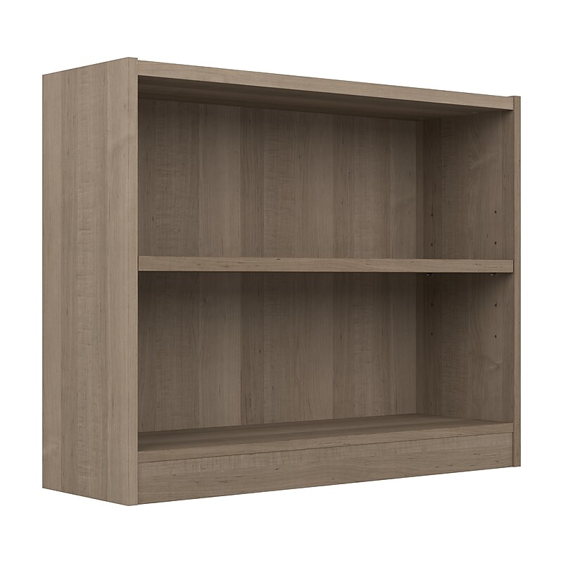 Bush Furniture Universal 30"H 2-Shelf Bookcase with Adjustable Shelf, Ash Gray Laminated Wood (WL12426) image 1