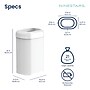 Nine Stars Stainless Steel Open Top Trash Can, 21.1 Gallon, White (OTT-80-4WH)~#|#~92A27D9A-54A0-4147-A29D8EDC743DE1F2_sc7