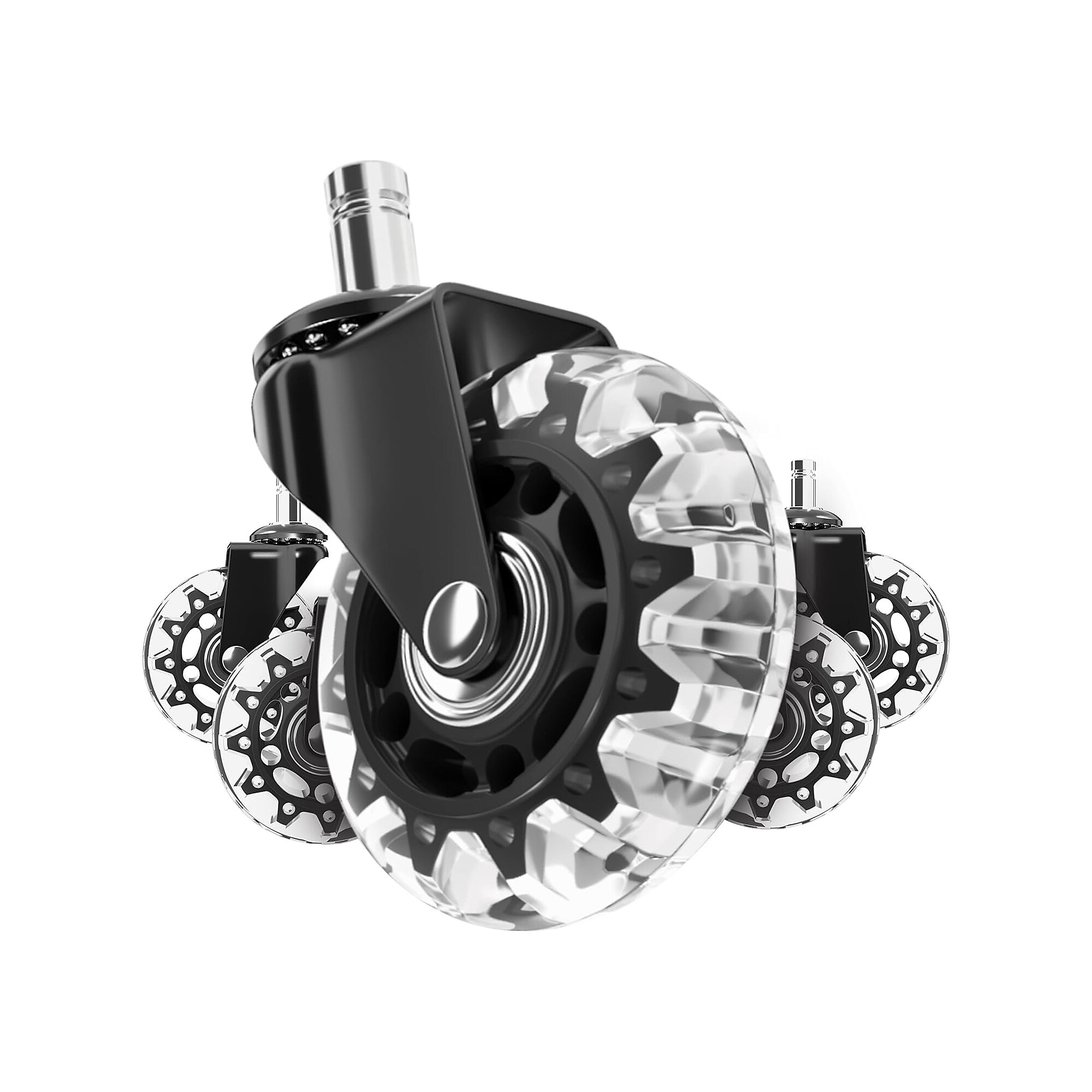 Lifelong Wheels Chair Caster, Clear/Black, 5/Set (B08ZQSGV23) Simolary simolary.com