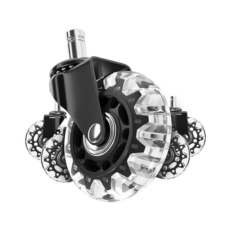 Lifelong Wheels Chair Caster, Clear/Black, 5/Set (B08ZQSGV23) image 1