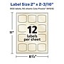 Avery Pearlized Ivory Square Multipurpose Labels, 2" x 2-3/16", Ivory, 600/Box (94124)~#|#~92A83C4D-AD36-4B9B-B027F860590C4DBA_sc7