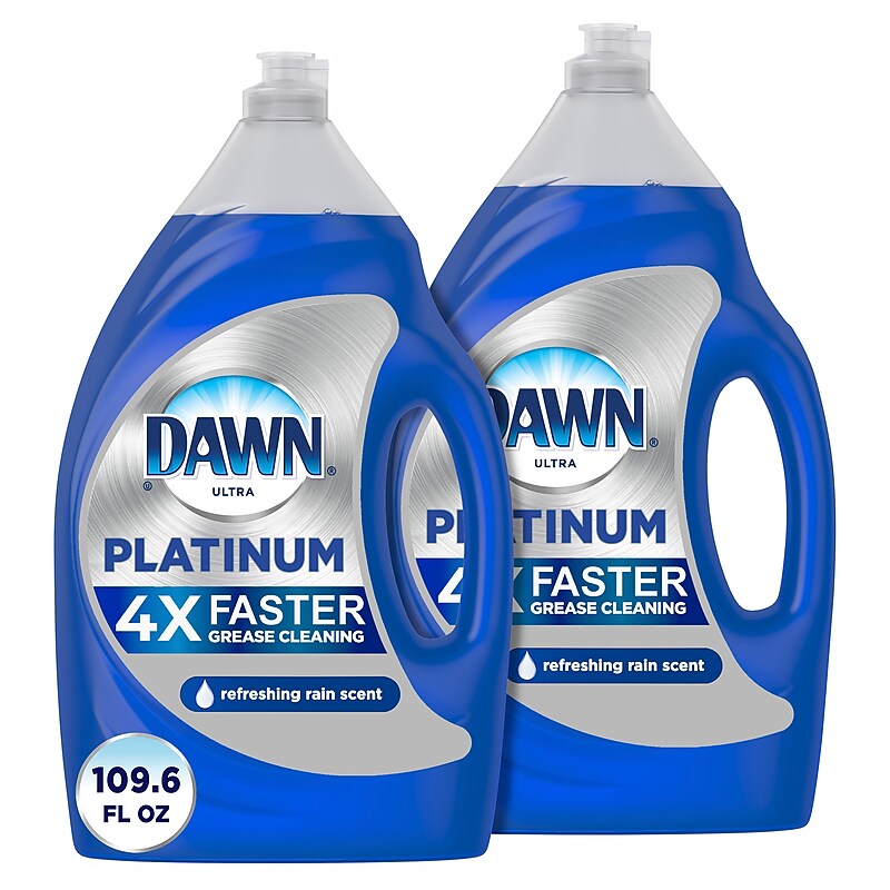 Dawn Platinum Dish Soap, Refreshing Rain Scent, 54.8 fl. oz., 2/Pack (04504) image 1