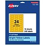 Avery Laser/Inkjet Oval Multipurpose Labels, 1" x 2", Bright Yellow, 240/Pack (94053)~#|#~92A95F6F-037A-41F6-B89E4C487E2E5CF6_sc7