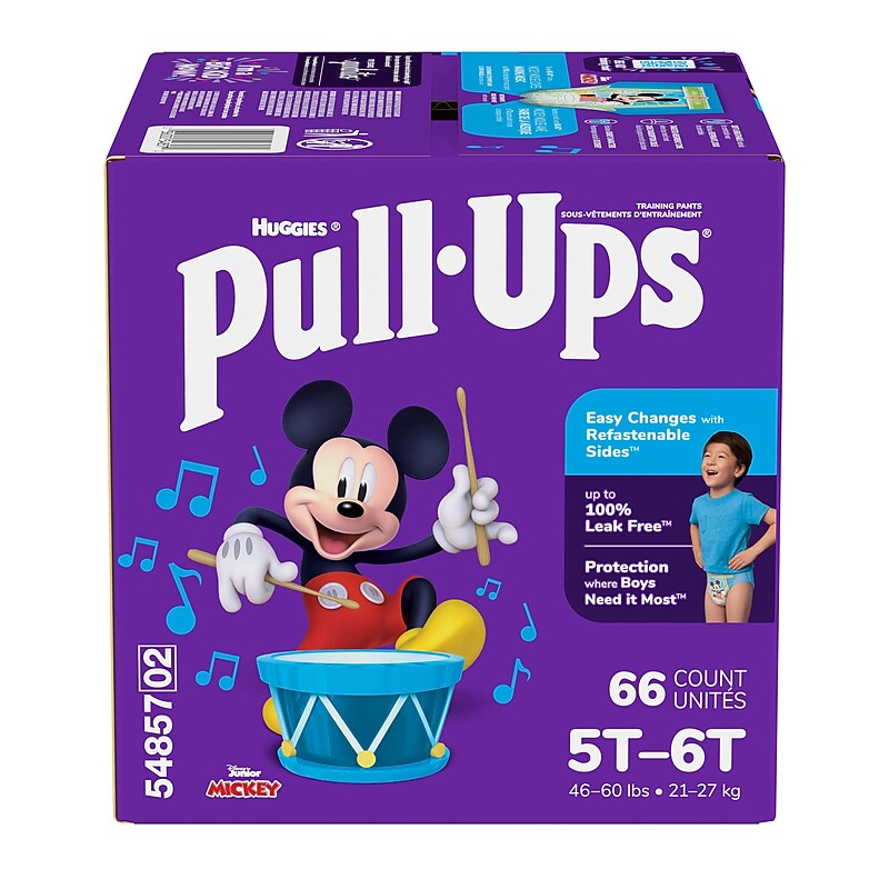 Huggies Pull-Ups Potty Training Pants, Boys 5T-6T, 66/Carton (54857) image 1