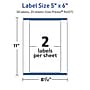 Avery TrueBlock Laser/Inkjet Rectangle Multipurpose Labels, 5" x 6", White, 50/Pack (94257)~#|#~92ADFFF6-F4F8-4885-A6C7E834F5D0F78C_sc7