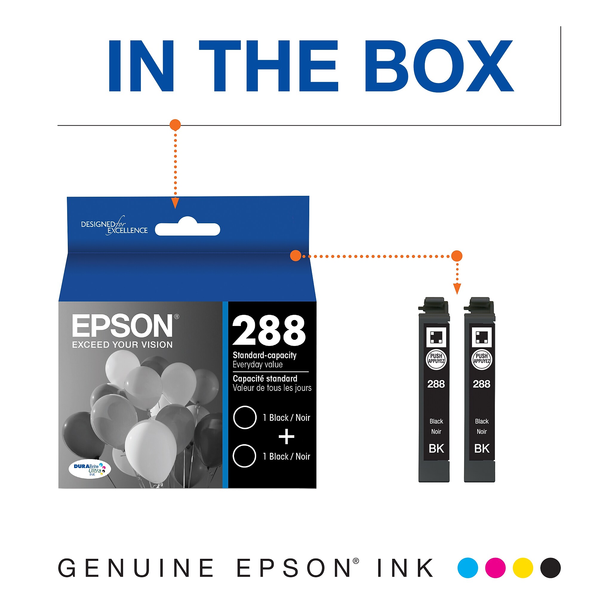 Epson T288s Black Standard Yield Ink Cartridge, 2/Pack (T288120-D2) Sansujyuku sansujyuku.com