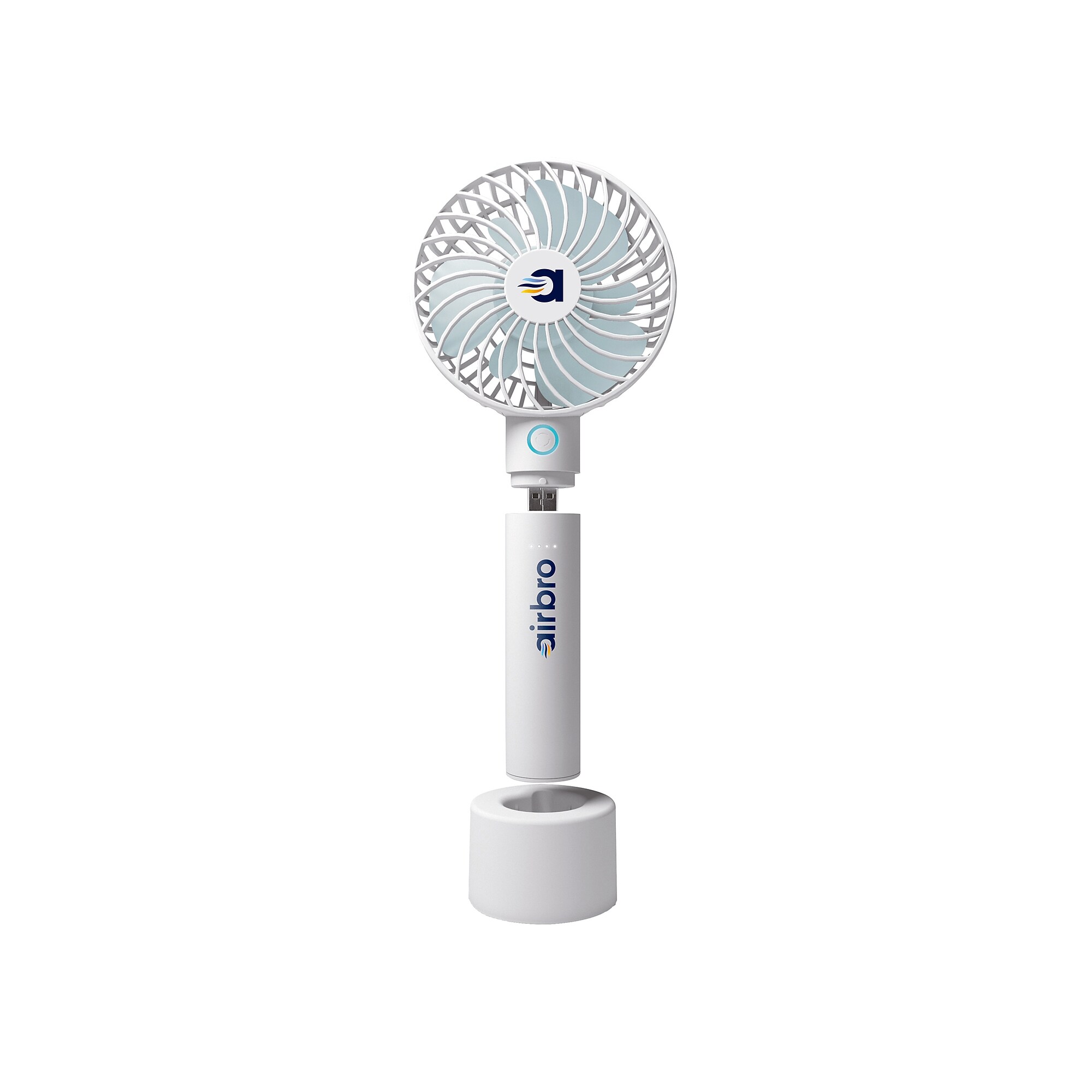 Airbro 1.5-inch 5-Speed Handheld Fan, White (GSDFHA30) Sansujyuku sansujyuku.com