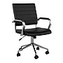 Martha Stewart Piper Faux Leather Swivel Executive Chair, Black/Polished Nickel (CH2209212BK)~#|#~92BB2AF2-4212-4AD2-82AF1B60CC7596A1_sc7