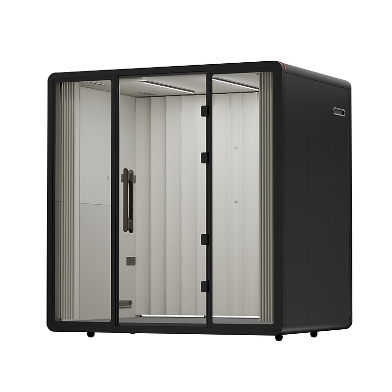 FlexiSpot NeoPod Flex Series Sound Absorbing 4-Person Privacy Booth, Black (P4F-2B) image 1