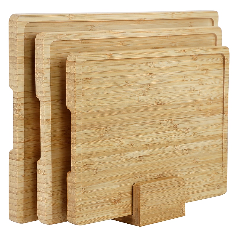 MegaChef  Bamboo Cutting Board Set with Base image 1