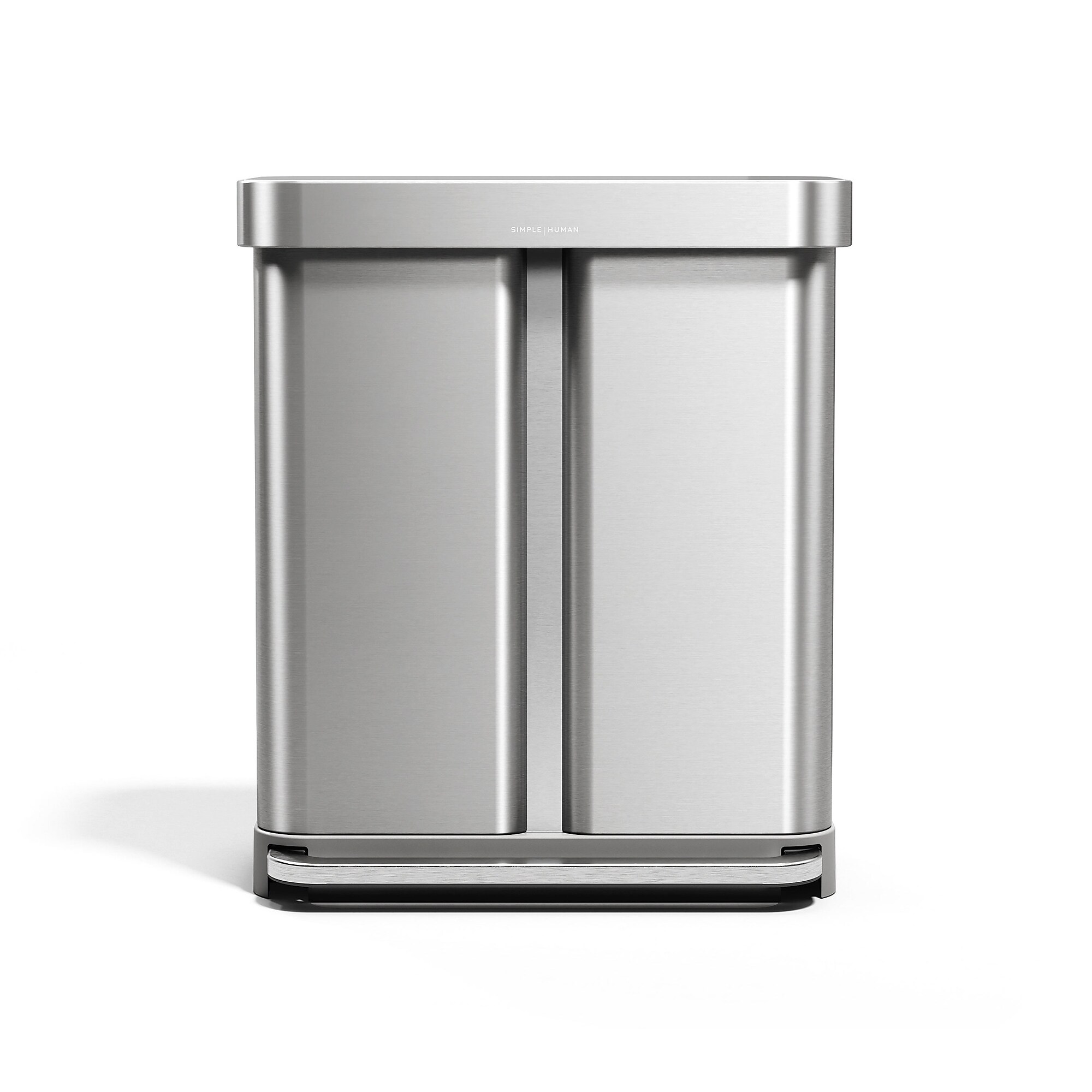 simplehuman Stainless Steel Dual Compartment Trash & Recycling Step Can, 15 Gallon (CW2116) Sansujyuku sansujyuku.com