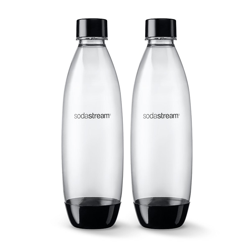 SodaStream Carbonating Bottle Twin Pack, Clear/Black (1042221010) image 1