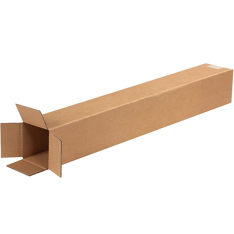 4" x 4" x 28" Shipping Boxes, 32 ECT, Brown, 25/Bundle (4428) image 1