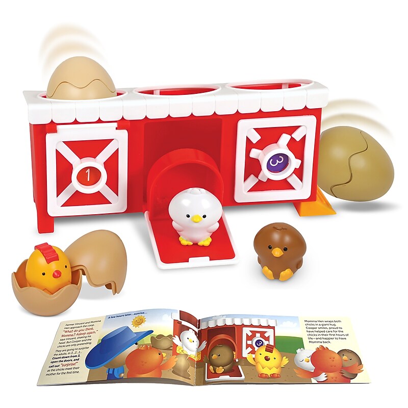 Learning Resources Peeksville Hide & Cheep Chicken Coop, Multicolored, 8 Pieces/Pack (LER7747) image 1