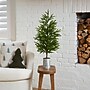 Nearly Natural Artificial Real Touch Norfolk Island Pine in Christmas Tin Metal Planter, 32" (T5388)~#|#~92DC692F-379D-4301-97E801498AE8D454_sc7