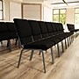 Flash Furniture HERCULES Series Fabric Stacking Church Chair, Black Patterned/Silver Vein Frame (FCH185SVJP02)~#|#~92E0629A-969D-4C37-BB02AAD35E64D7C8_sc7