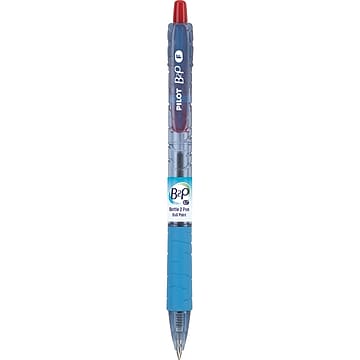 Pilot B2P Bottle 2 Pen Retractable Ballpoint Pens, Fine Point, Red Ink, Dozen (34602)