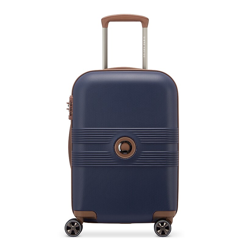 Delsey Paris Flanerie 20" Hardside Carry-On Suitcase, 4-Wheeled Spinner, TSA Checkpoint Friendly, Navy (40303180502T9) image 1